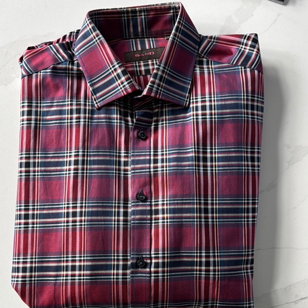 SAND Men's Red Plaid Shirt